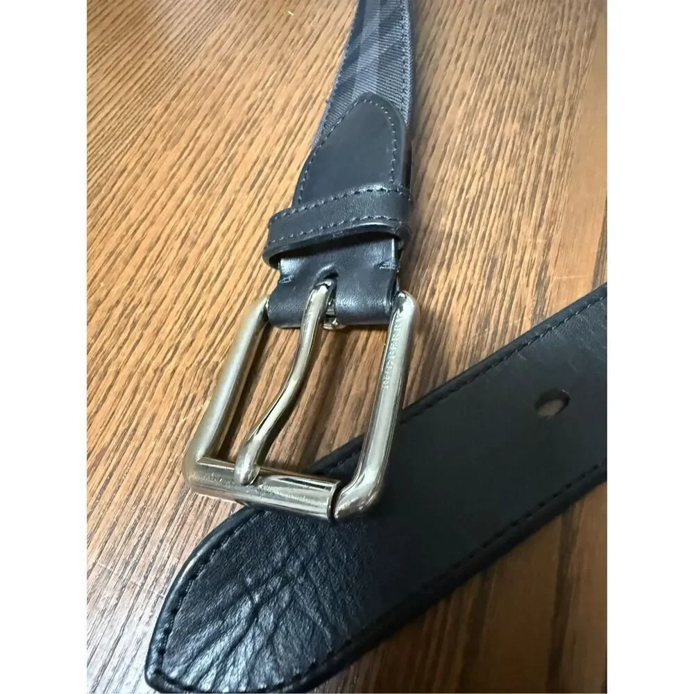 BURBERRY CANVAS/LEATHER BELT (sz 40/100) - Picture 5 of 7